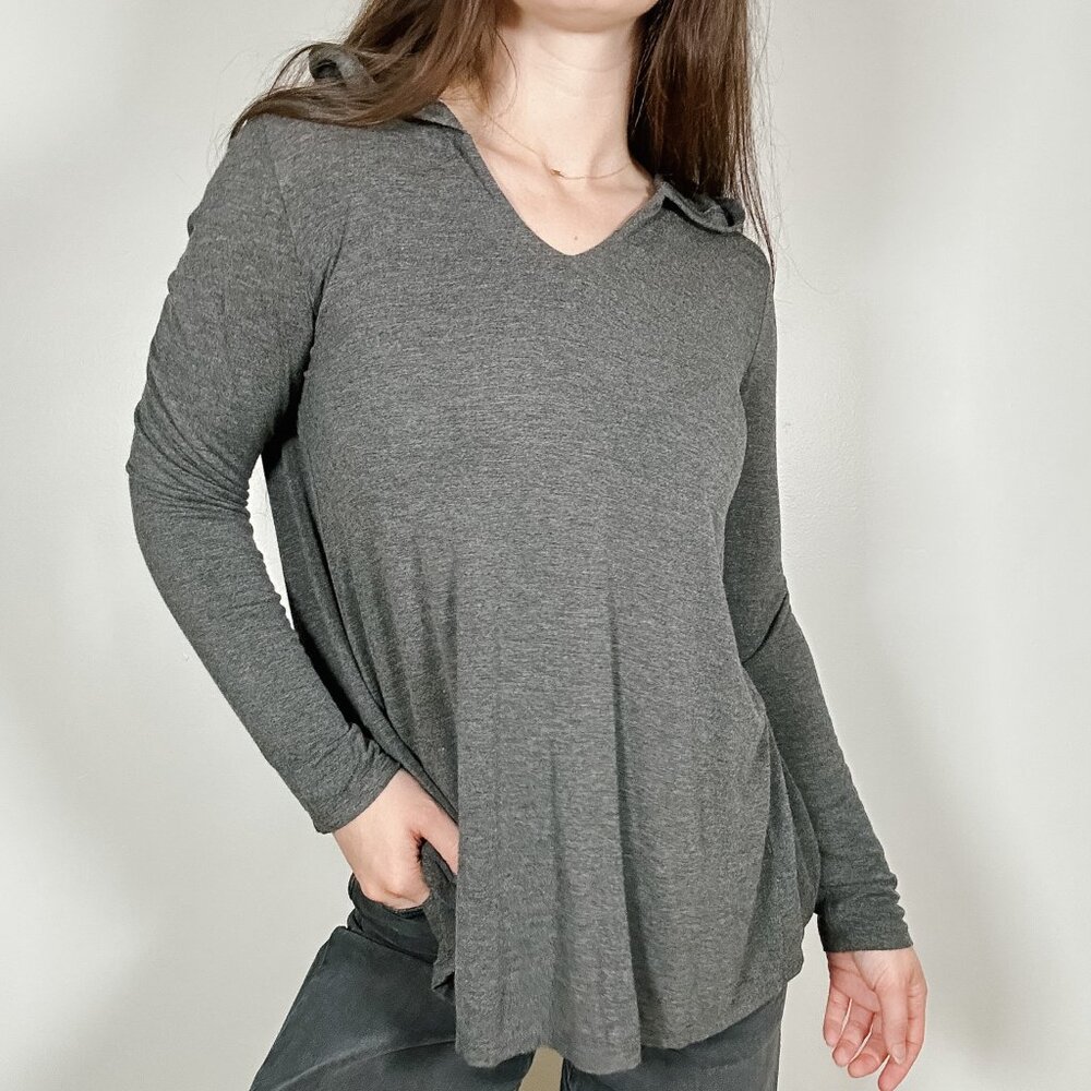 *Aerie Dark Charcoal Open Back Long Sleeve Hoodie